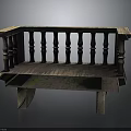 Architectural Wooden Railing With Classic Balusters And Top Rail Design For Traditional Buildings