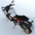 Stylish Modern Sport Motorcycle With White Red Blue Body Black Seat And Golden Wheels