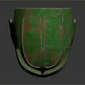 Ancient Rusted Green Metallic Weapon Helmet With Unique Design And Texture