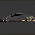 Sleek Silver Sports Car With Yellow Accents And Modern Aerodynamic Design