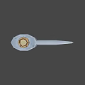 Game Style Axe Weapon With Stone Head Wooden Handle And Wrapped Details