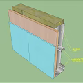Structural Building Component Cross Section With Material Layers And Dimension Labels 3d model