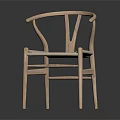 Light Colored Wooden Leisure Chair With Curved Armrests And Upholstered Seat Design