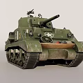 Highly Detailed Green Military Tank With Star Emblem And D3 Number