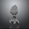 Decorative Transparent Crystal Sculpture With Intricate Design Abstract Shape And Reflective Base