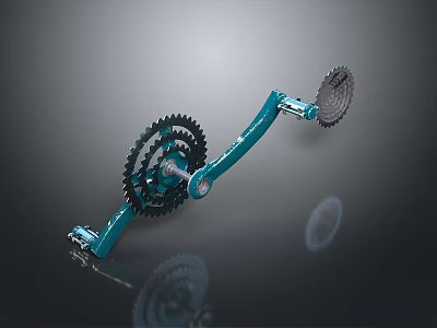 Weapon Mechanical Structure With Teal Gear System And Metal Components 3d model