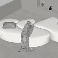 Combination sofa heterosexual sofa 3d model