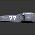 Futuristic Spacecraft 77 Model With DSI Logo And Blue White Exterior Design