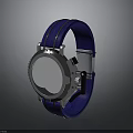 Stylish Watch With Blue Fabric Strap And Silver Reflective Dial For Daily Use
