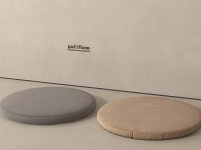 Poliform Round Cushions In Gray And Beige Tones For Modern Interior Decor Settings 3d model
