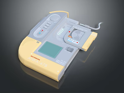 Retro Acrovision DD88 Handheld Device With Yellow Gray Design Buttons Screen And Joystick 3d model