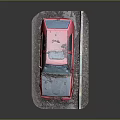 Red Old Vintage Hatchback Car Covered in Mud With Damaged Front Bumper 3d model