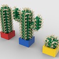 LEGO toy blocks cactus plant 3d model