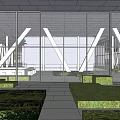 Modern Office Building With Glass Curtain Wall And Multi Storey Black White Exterior