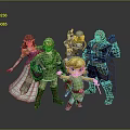 Legendary Zelda Game Characters Featuring Link Princess Zelda And Ganon In Classic Outfits