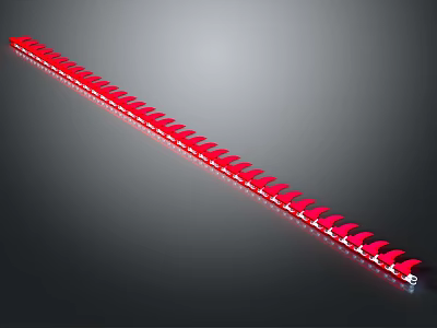 Red LED Strip Light With Multiple Small LEDs Neatly Arranged On Dark Background 3d model