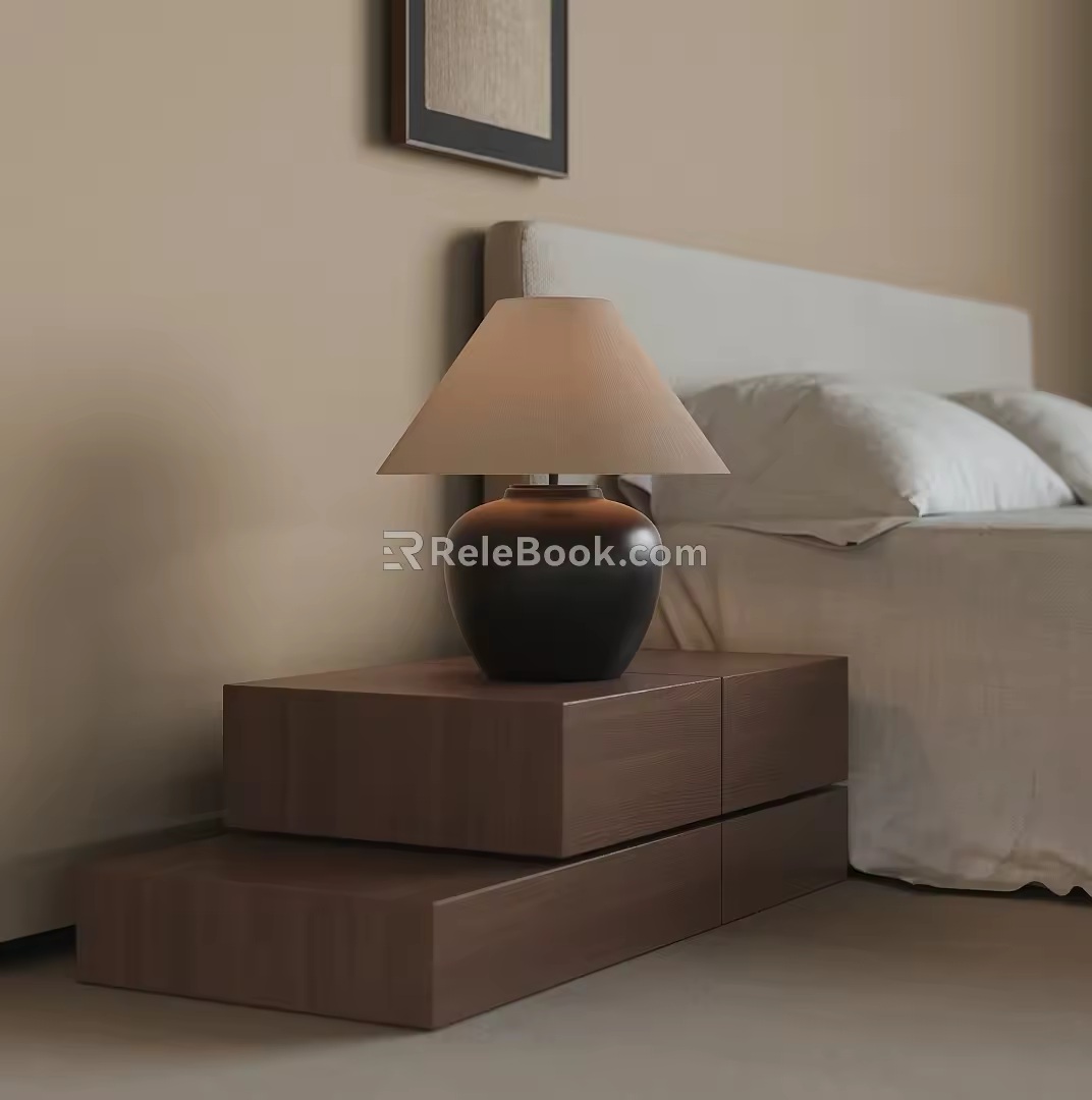 Bedside table lamp 3d model
