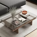 Middle Ancient Style Coffee Table Glass Coffee Table Square Coffee Table Acrylic Coffee Table Coffee Table Ornaments 3d model