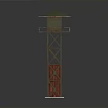Observation Tower With Green Roof Red Frame Structure And White Base