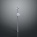 White Communication Tower With Antennas And Equipment On Gray Background 3d model