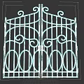 Iron Swing Door With Intricate Decorative Scrollwork And Circular Patterns