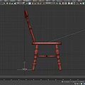 Vintage Wooden Single Chair With Spindle Back And Carved Legs Design