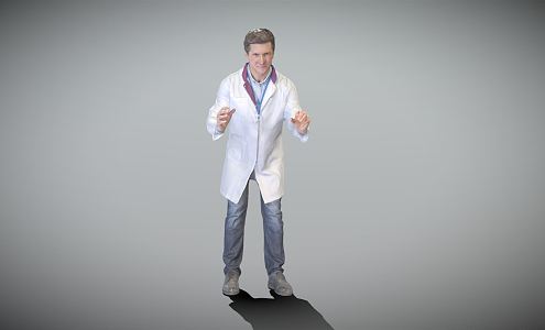 Modern man working as a doctor 3d model