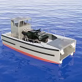 Yacht With Off Road Vehicle On Deck And Cabin Sailing In Blue Water