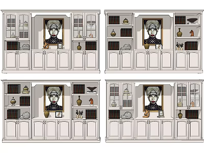Jianou Bookcase Multifunctional Bookcase Combination 3d model