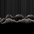Elegant Mountain Shaped Crystal Chandelier With Slender Hanging Lines And Crystal Embellishments On Black Background