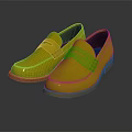 Stylish Yellow Leather Loafers Slip On Style For Comfortable Casual Wear