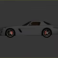 Silver Sports Car With Sleek Aerodynamic Design Red Wheels And Black Roof