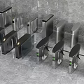 Public Facility Turnstiles With Silver Metal Design For Public Area Access Control 3d model