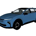 Light Blue Modern SUV With Panoramic Sunroof Black Wheels And Sleek Design