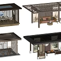 Modern Landscape Pavilion Designs With Wooden Frames Glass Roofs And Seating Areas