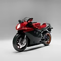 Striking Red And Black Modern Motorcycle With Sleek Sporty Body Design
