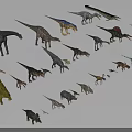 Various Species of Colorful Reptile Dinosaur Models in Different Poses