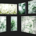 Modern Decorative Lamps Featuring Green Leaf And Bamboo Plant Patterns For Home Decor