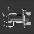 Engineering Industrial Metal Frame Structure With Pipes Ladders And Platforms Design