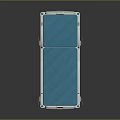 Modern Medical Bed with Blue Mattress White Frame and Side Rails on Wheels