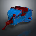 Sculpture Carving Vise Tool With Blue Body Red Handle And Fixed Jaw Design