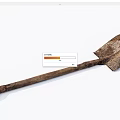 Old Fashioned Hardware Tool Shovel with Rusty Iron Blade and Wooden Handle