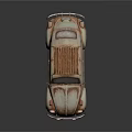Vintage Rustic Beetle Car With Roof Rack Classic Exterior And Retro Style