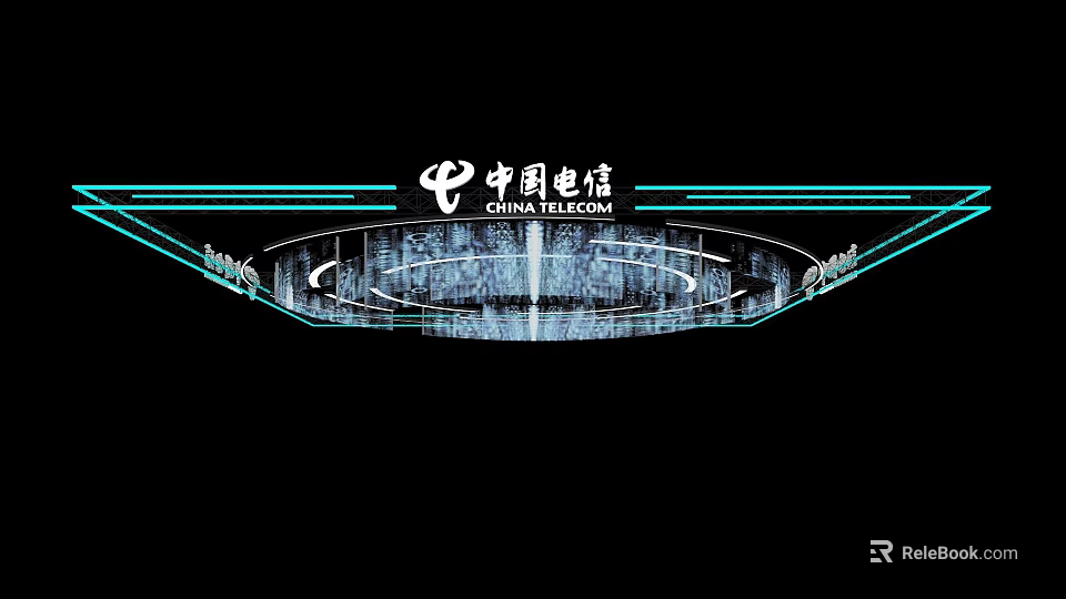 Modern Exhibition Hall Ceiling Design With Linear Lighting And Structural Details 3d model 