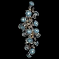 Ornate Crystal Chandelier Featuring Blue Glass Beads And Intricate Branch Design
