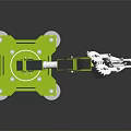 Green Industrial Robotic Arm With Base And Mechanical Gripper For Precision Operation