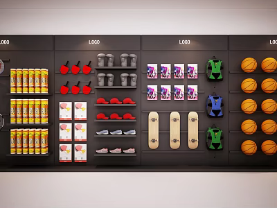 Shower Sauna Retail Product Display On Wall 3d model