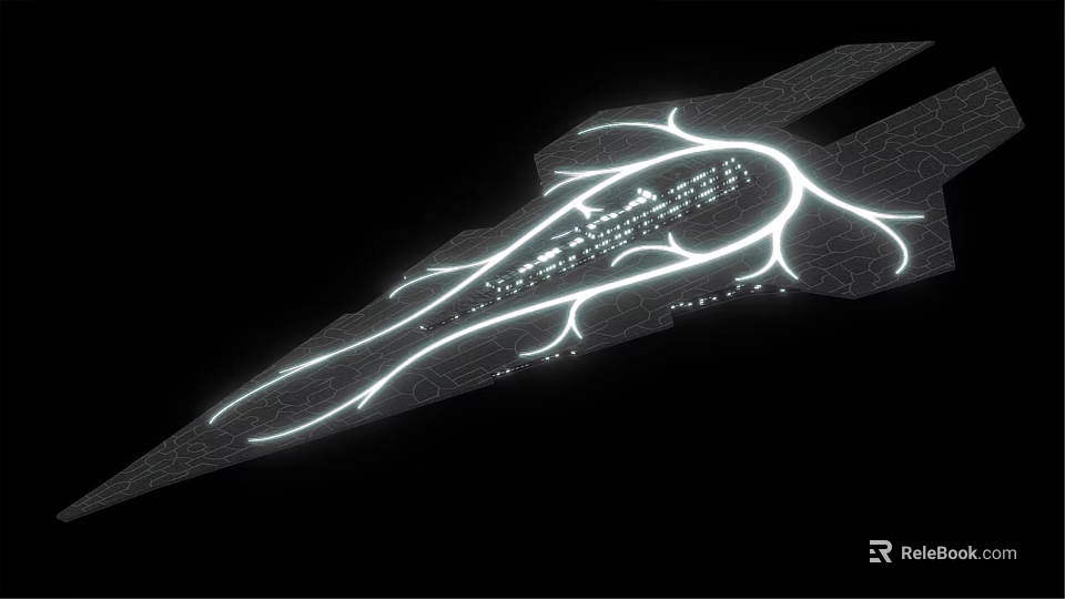 Abstract Modern Architectural Structure With Illuminated Network Lines And Geometric Design 3d model