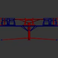 Ferris Wheel Amusement Equipment With Multiple Red And Blue Hanging Seats
