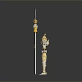 Gold And Silver Robot Cross Shaped Structure Spiked Top Outstretched Arms Bell Decorations Smooth Surface